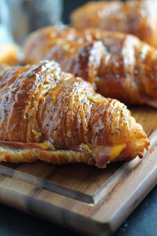 Glazed Ham and Cheese Croissants